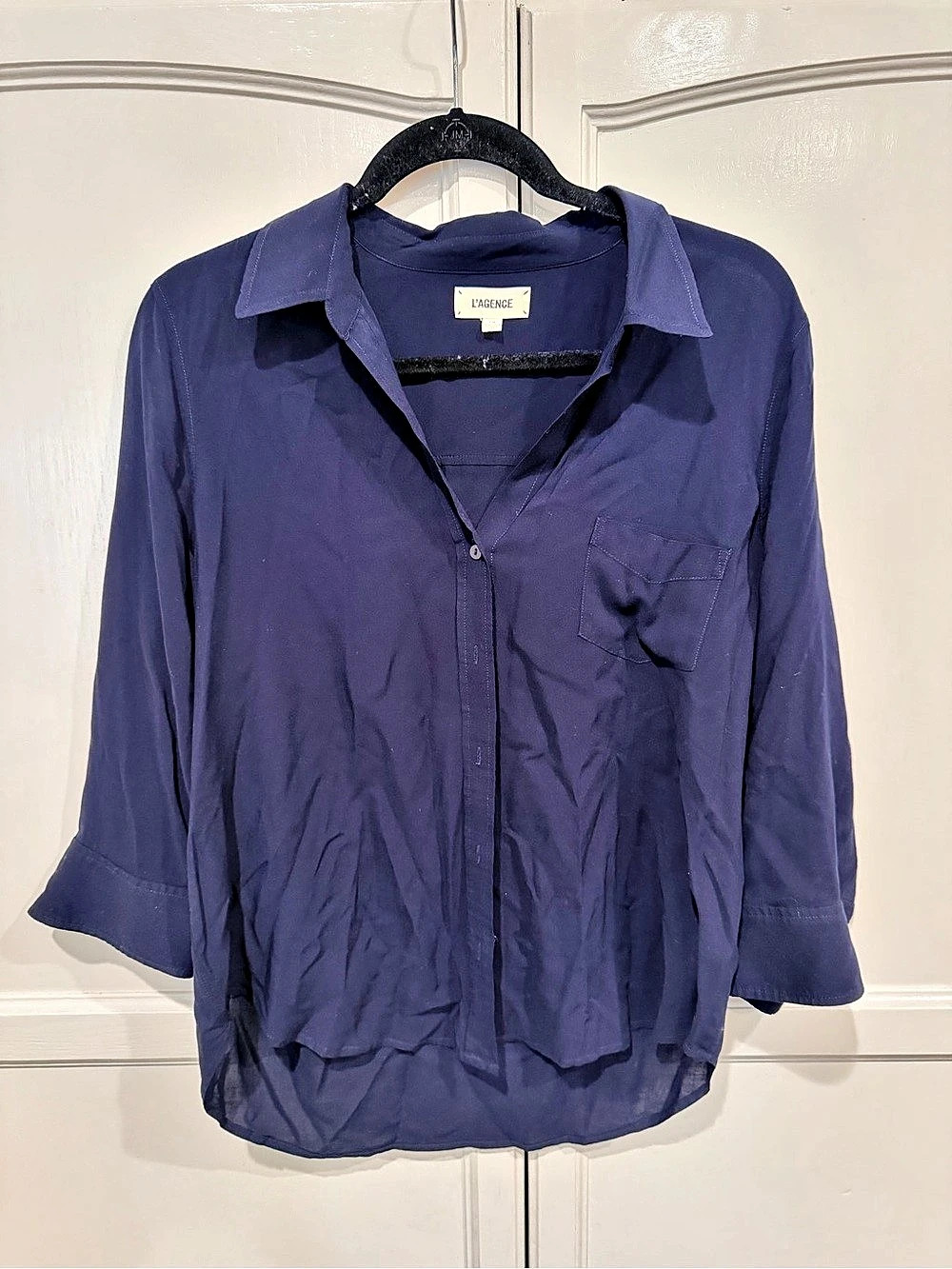 Lafayette 148 New York Blue Button Down Shirt